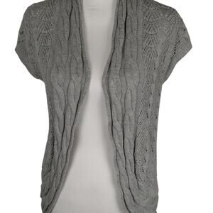 Vtge So knitted vest wmns Sz M Cotton blend meas Bust 35-36"C Back 26"EUC open